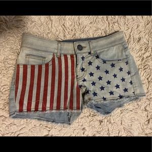 American Flag Light Blue Shorts